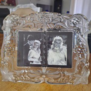 Mikasa lead crystal  frame with frosted detail of grapevines.  Double Frame
